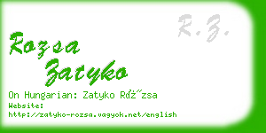 rozsa zatyko business card